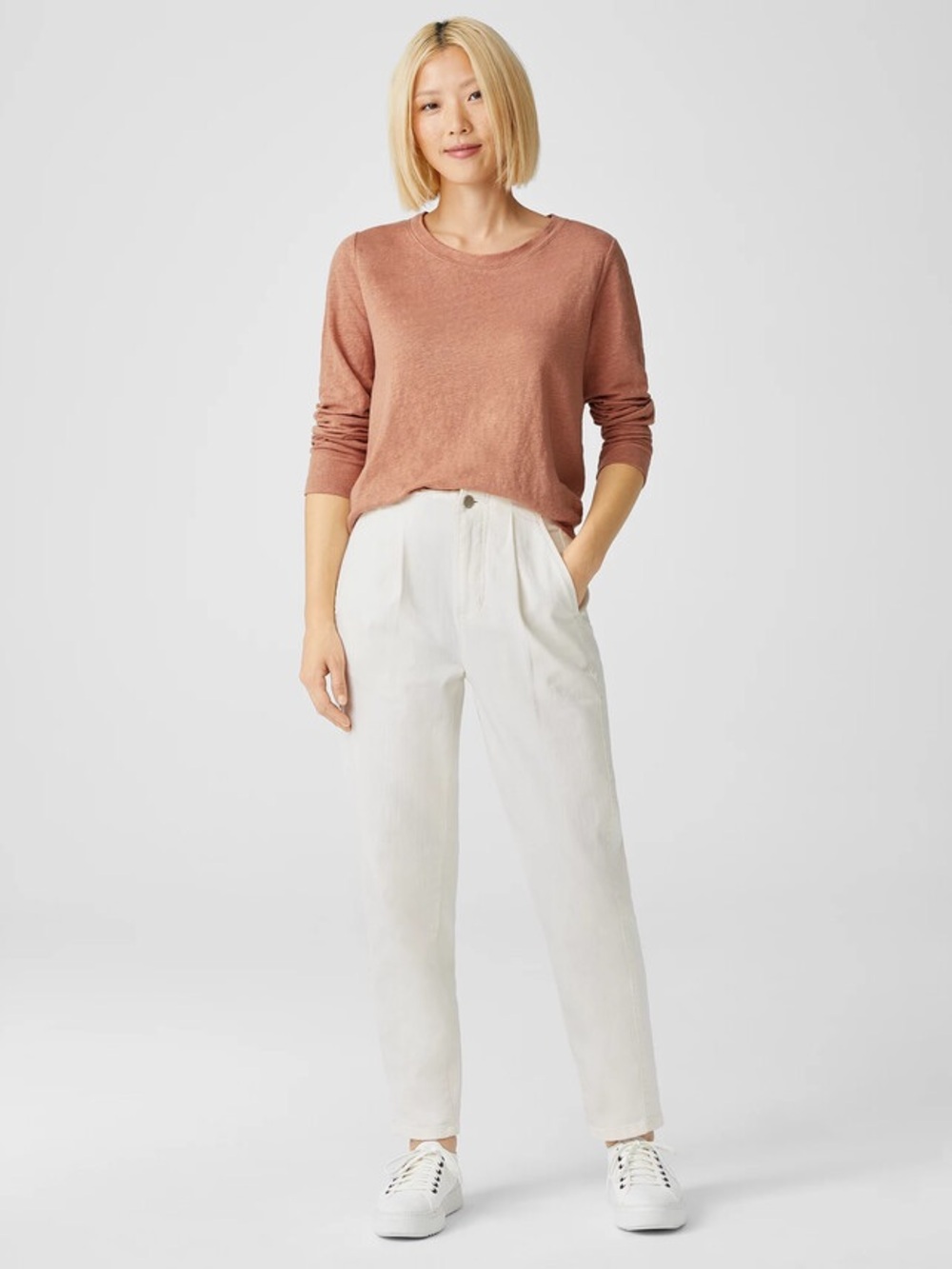 Eileen Fisher Undyed Organic Cotton Denim Tapered Pant